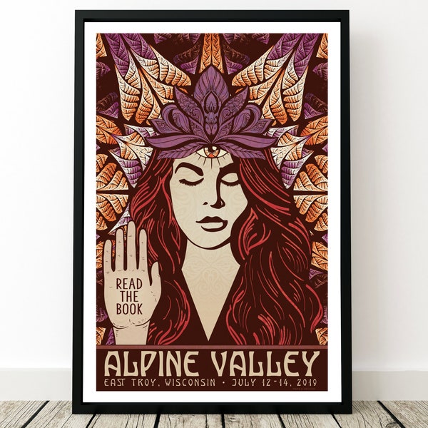 Phish Poster - Alpine Valley, WI 2019, Summer Tour 2019, Phish Alpine Print, Ruby Waves