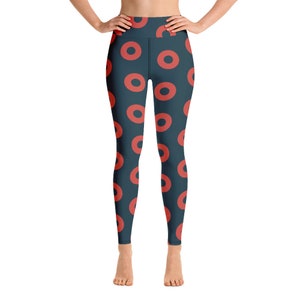 Phish Donut Leggings, Women's High Waist Leggings, Fishman Donut Print, Women's Phish Clothing, Festival Apparel, Shakedown Merch image 7