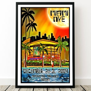 Phish Poster - Miami NYE 2009, Phish Miami Poster, Phish New Years Eve, Phish Prints, Phish Tour Poster, Phish Wall Art