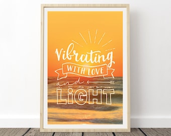 Phish-tekstposter - More, 'Vibrating with love and light', Good Vibes-muurkunst, interieur hippie, phish-prints