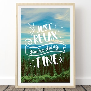 Cartel de letras de Phish - Just Relax You're Doing Fine, Phish Strange Design Lyrics, Gifts for Phish fans, Phish Prints