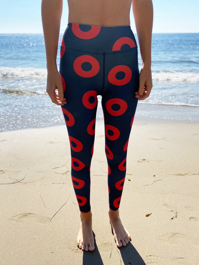 Phish Donut Leggings, Women's High Waist Leggings, Fishman Donut Print, Women's Phish Clothing, Festival Apparel, Shakedown Merch image 5