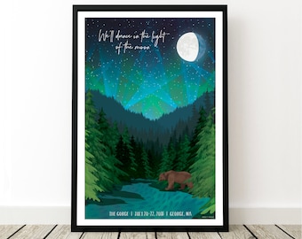 Phish Poster - Gorge George WA  2018, Phish Poster The Gorge, Phish Summer Tour 2018, Phish Wall Art, Shakedown Merch