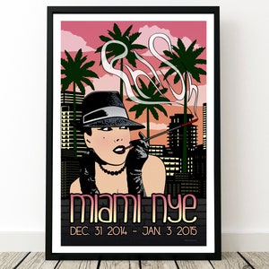Phishing Poster - Miami 2014 Silvester, Phish Miami Druck, Phish NYE Poster, Phishing Kunst