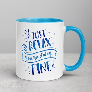 Phish Mug - Strange Design Lyrics, Music Coffee Mug, Phish coffee mug, Just relax you&#39;re doing fine, Phish gifts, Phish Lyrics Mug