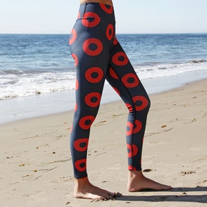 Phish Donut Leggings, Women's High Waist Leggings, Fishman Donut Print, Women's Phish Clothing, Festival Apparel, Shakedown Merch image 2