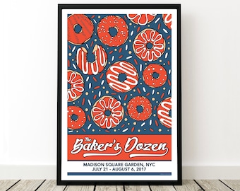 Phish Poster - The Baker's Dozen - Madison Square Garden, NYC 2017, Phish Baker's Dozen Print, Phish Art