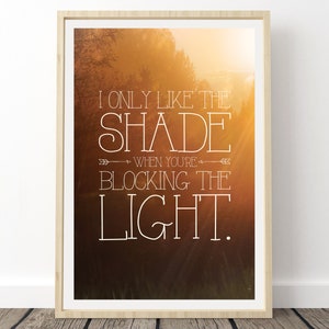 Phish Lyrics Poster - Shade, Love Song Lyrics Art, Phish Wedding Gift, Phish Shade Poster, Phish Gifts, Phish Wall Art, Phish Prints