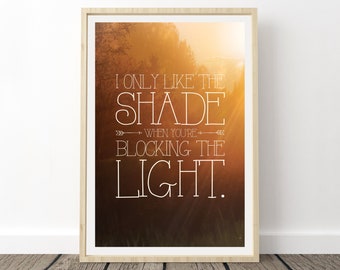 Phish Lyrics Poster - Shade, Love Song Lyrics Art, Phish Wedding Gift, Phish Shade Poster, Phish Gifts, Phish Wall Art, Phish Prints