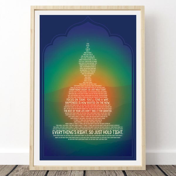 Phish Lyrics Poster - Everything's Right, Song Lyrics Poster, Buddha Wall Art, Phish Prints