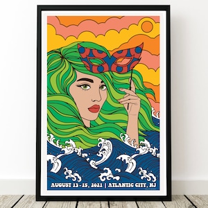 Phish Poster - Atlantic City, NJ 2021, Phish Summer Tour 2021, Phish Art, Shakedown Merch, Phish Prints, Phanart