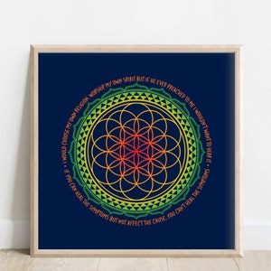 Phish Lyrics Poster - Sand, Song Lyrics Poster, Phish Art, Phish Prints, Flower of Life Art, Mandala Art, Sacred Geometry Poster, Phanart
