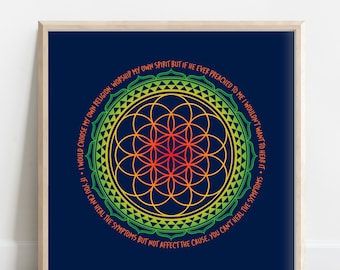 Poster Phish-teksten - zand, poster songteksten, phish-kunst, phish-afdrukken, kunst Flower of Life, mandalakunst, poster heilige geometrie, Phanart