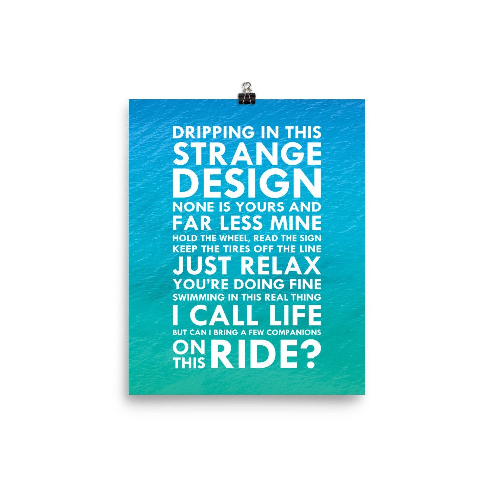 Phish Lyrics Poster Strange Design Phish Prints Song - Etsy
