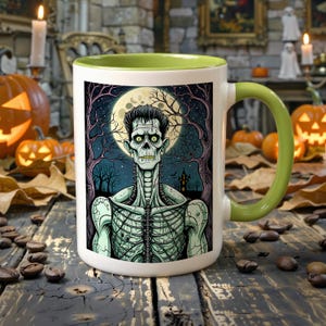 Frankenstein Halloween Coffee Mug: Spooky Monster Ceramic Cup