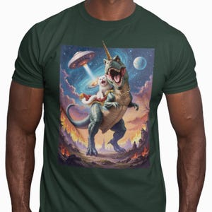 Funny Cat Shirt, Funny Dinosaur Shirt, T-Rex Tshirt, Space Tshirt, UFO Tee