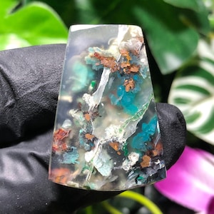 Cabochon Chrysokoll Konfetti enthalten Kupfer mit Chalcedon-seltene Einzelstück-hohe QUALITÄT-GUTE Qualität