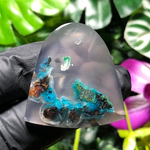 Cabochon Chrysokoll Konfetti enthalten Kupfer mit Chalcedon-seltene Einzelstück-hohe QUALITÄT-GUTE Qualität