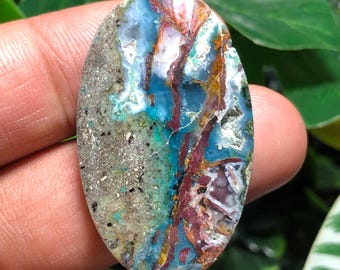 Cabochon Chrysocolla Copper with chalcedony-rare item-high QUALITY-GOOD quality