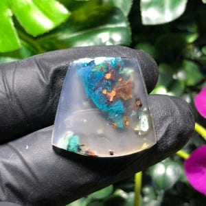 Cabochon Chrysokoll Konfetti enthalten Kupfer mit Chalcedon-seltene Einzelstück-hohe QUALITÄT-GUTE Qualität