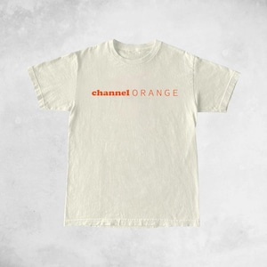 チャンネルオレンジグラフィックTシャツ：ヴィンテージ風ミュージックファンシャツ
