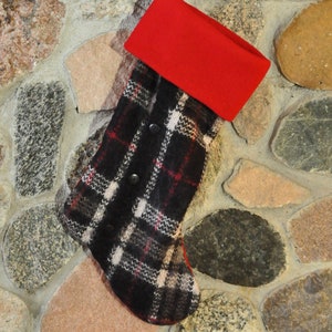 Christmas Stocking, Upcycled Wool Christmas Stocking, Recycled Wool Christmas Stocking, Wool Christmas Stocking