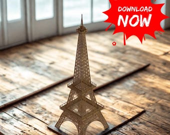 Digital Laser Cut File, Eiffel Tower 3d Puzzle, Eiffel Tower Laser Cut, Home Decor, Housewarming Gifts