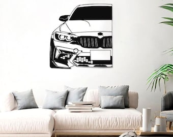 Fichier numérique découpé au laser, décoration de voiture, cadeau personnalisé, voiture de sport découpée, décoration murale de garage de voiture, Svg, Pdf, fichier découpé