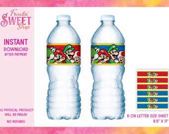 Super Mario Water Bottle Labels – Mama Life Printables