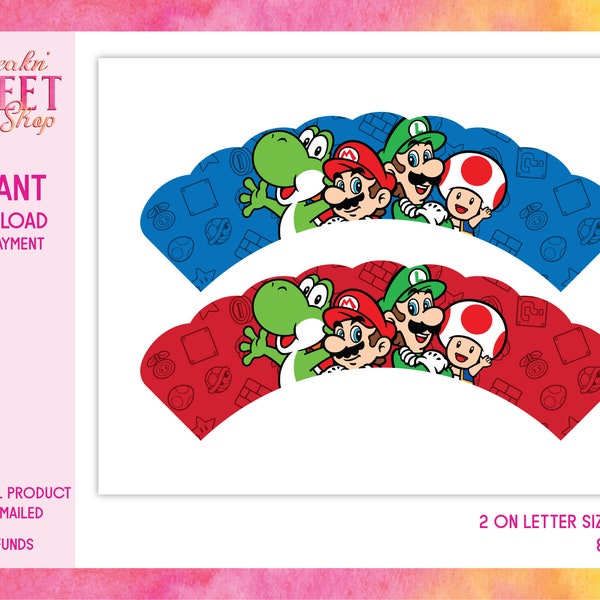 Super Mario Bros Cupcake Wrapper PDF Datei