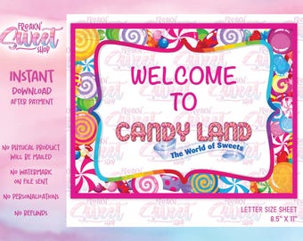 Arquivo PDF da placa de boas-vindas da Candy Land
