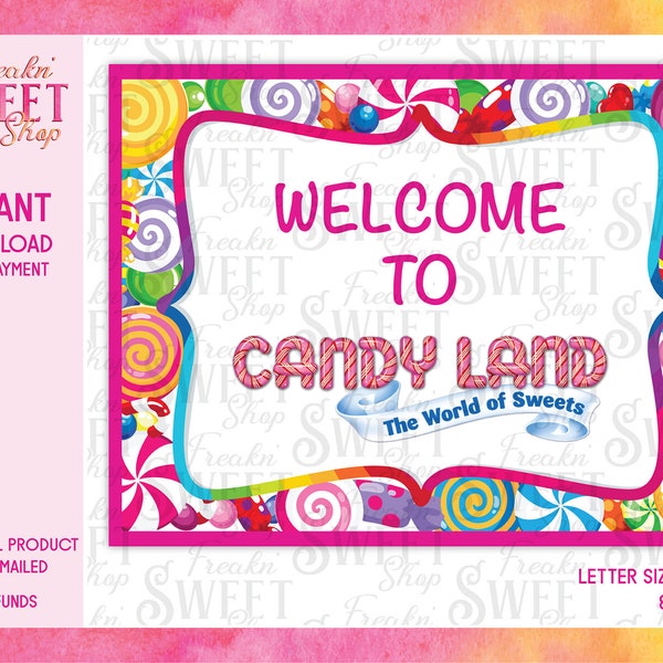 Candy Land Welcome Sign PDF file