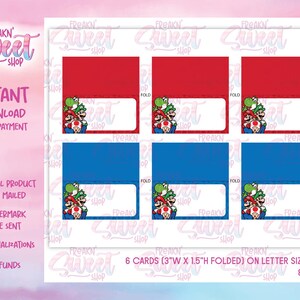 Fichier PDF des marque-places Super Mario Bros