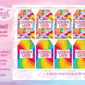 Candy Land Gift Tags PDF file