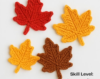 Maple Leaf Crochet Pattern: Fall Appliqué, Coaster, Decor (PDF Download)