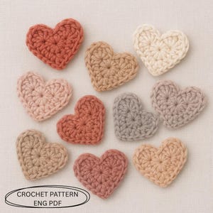 Mini Crochet Heart Pattern PDF: Beginner Amigurumi Hearts (Digital Download)