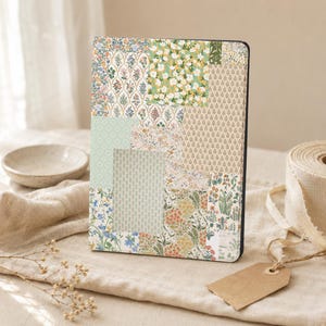 Personligt iPad-skal med blommönster och lapptäcke för iPad Air 4/5/6, iPad 10/9/8, iPad 9.7" 10.2" 10.9" 11" 12.9'', iPad Mini 7/6, iPad Pro 2024-fodral