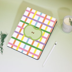 Creative Apple Colored Stripes iPad Personalized Case For iPad Air 4/5/6,iPad 10/9/8,iPad 9.7&quot; 10.2&quot; 10.9&quot; 11&quot; 12.9&#39;&#39;,iPad Mini 7/6，iPad Pro