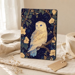 Owl Vine Floral 2025 Gepersonaliseerd hoesje voor iPad Air 6/7, iPad 10/9/8, iPad 9,7" 10,2" 10,9" 11" 12,9'', iPad Mini 7/6, iPad pro2022 2024Case