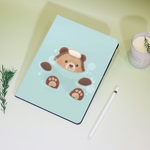 Coque personnalisée Ours brun pour iPad Air 3/4/5/6, iPad 10/9/8, iPad 9,7 pouces 10,2 pouces 10,9 pouces 11 pouces 12,9 pouces, coque iPad Mini 6/5, iPad pro2022 2024
