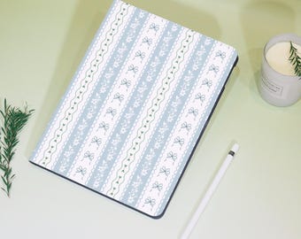 Fresh Style Lace Stripes iPad Personalized Case For iPad Air 4/5/6,iPad 10/9/8,iPad 9.7" 10.2" 10.9" 11" 12.9'',iPad Mini 7/6，iPad Pro Cover
