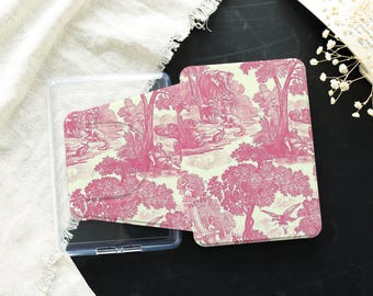 Pink Toile de Jouy 360-Degree Rotating & Detachable Kindle Case, Auto-Sleep Cover, Fits Kindle 10/11/12th, Paperwhite 10/11/12th, Colorsoft