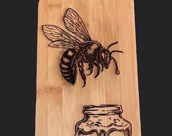 Honey bee svg file for laser engraving, lightburn ready file, bee vector image