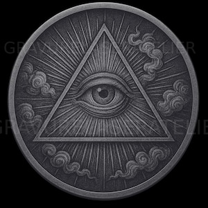 Fichier gravure laser Oeil de la providence , design maçonniques symboliques, gravure avec effet de profondeur ,