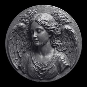 Fichier tête d'ange déchu religieuse 3D , fichier gravure laser avec effet de profondeur , gravure sur pièce de laiton
