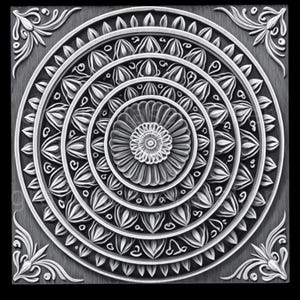 Fichier mandala prêt à graver , fichier effet 3D avec profondeur , image en niveau de gris