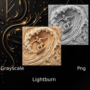 Fichier surf gravure laser , illusion 3D gravure , fichier niveau de gris , lightburn