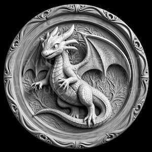 Fichier dragon pokémo, fichier gravure laser prêt à l'emploi , image en relief effet de profondeur
