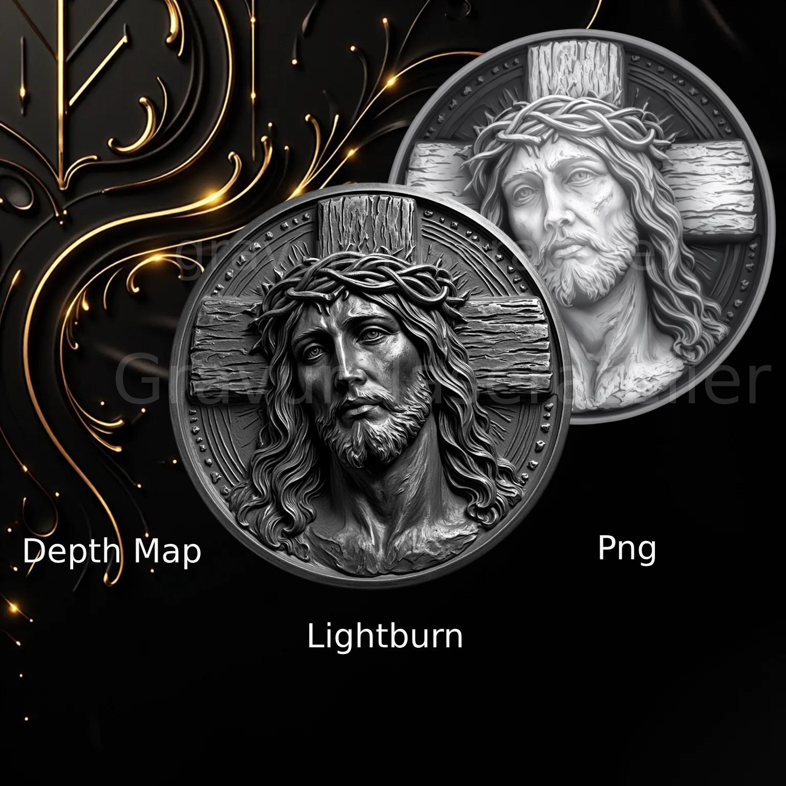 Jesus Laser Engraving File, Depth Map With Grayscale, Ready to Use