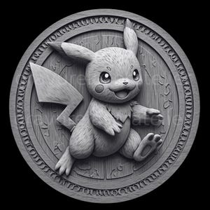 Fichier illusion 3D , pokémo à graver sur ardoise bois, prêt à l'emploi